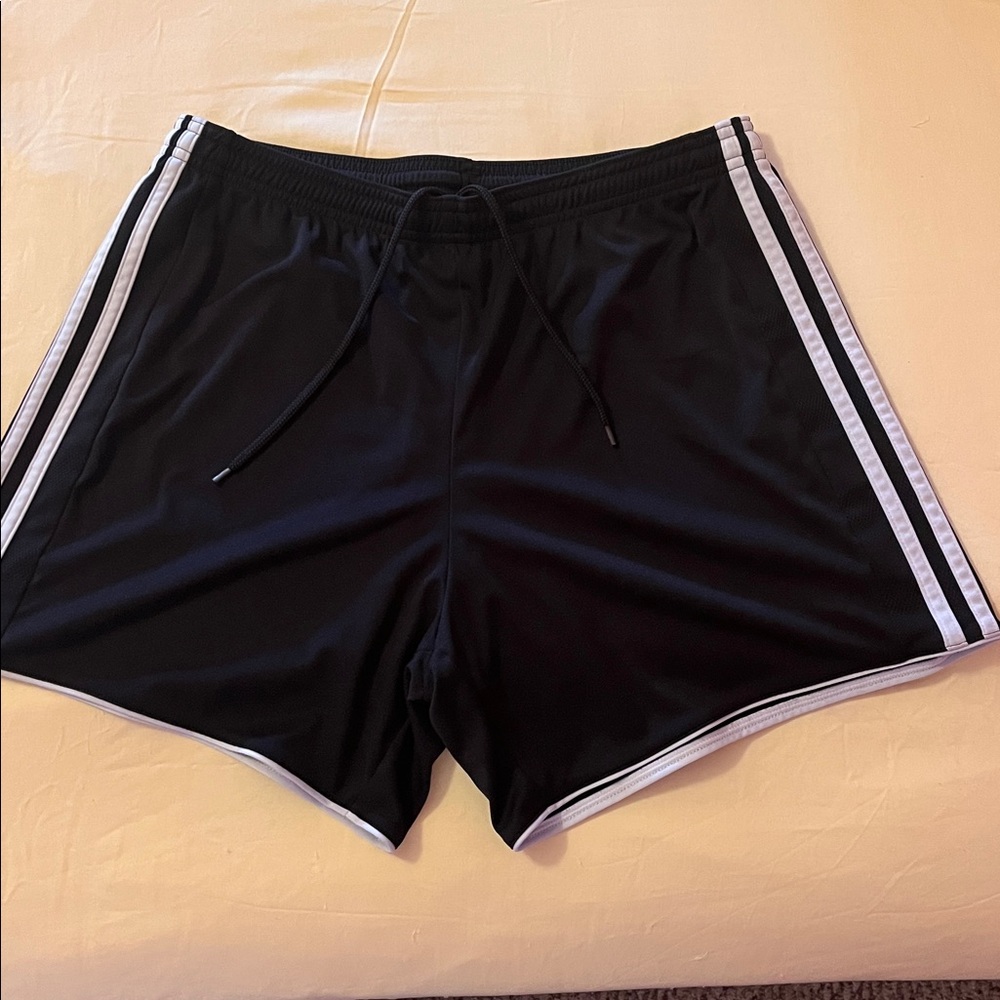 Adidas Black Shorts with White Accents
